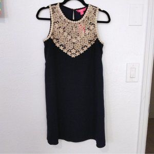 Navy & Gold Soft Shift Dress
